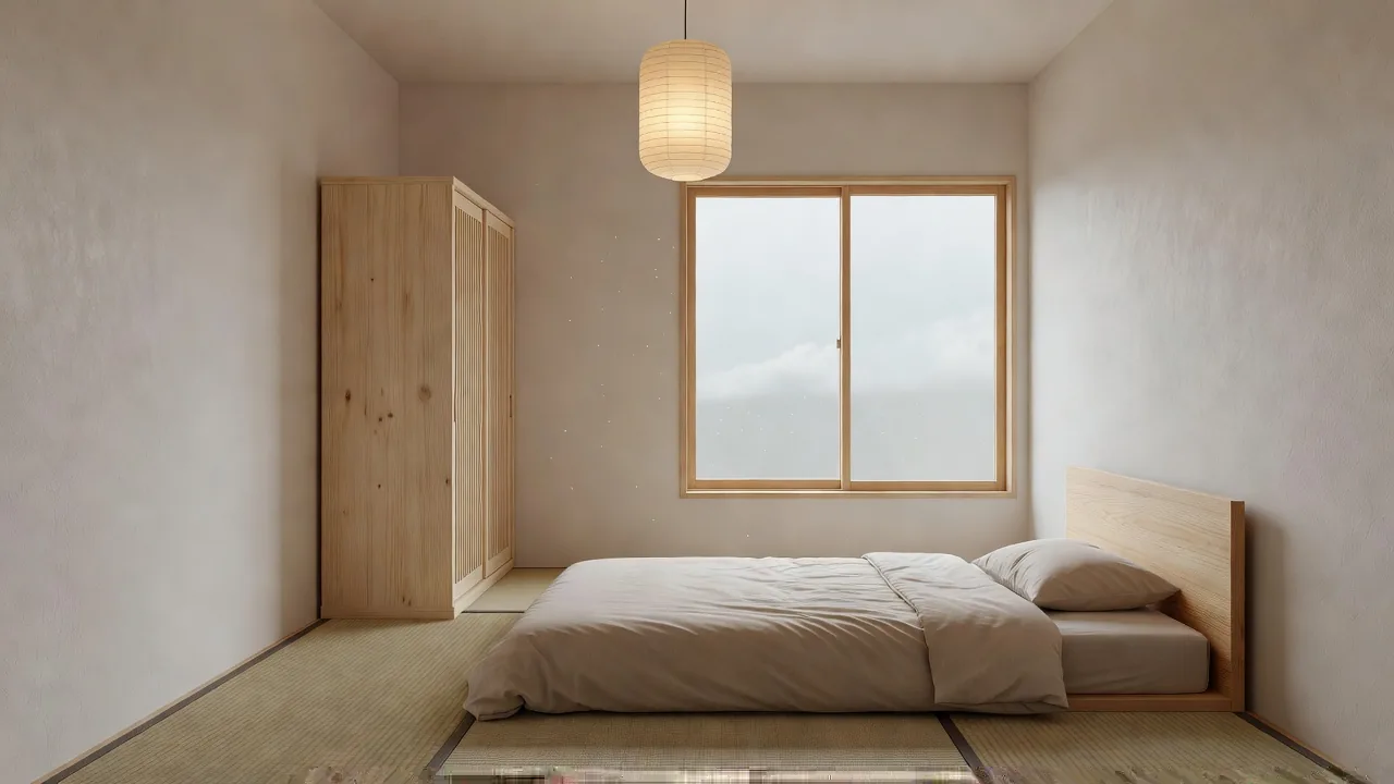 Futon and Paper Lantern